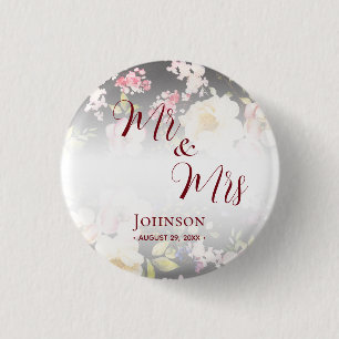 Aquarell Rosa Gelbe Rosen, schwarz verschwommen, H Button