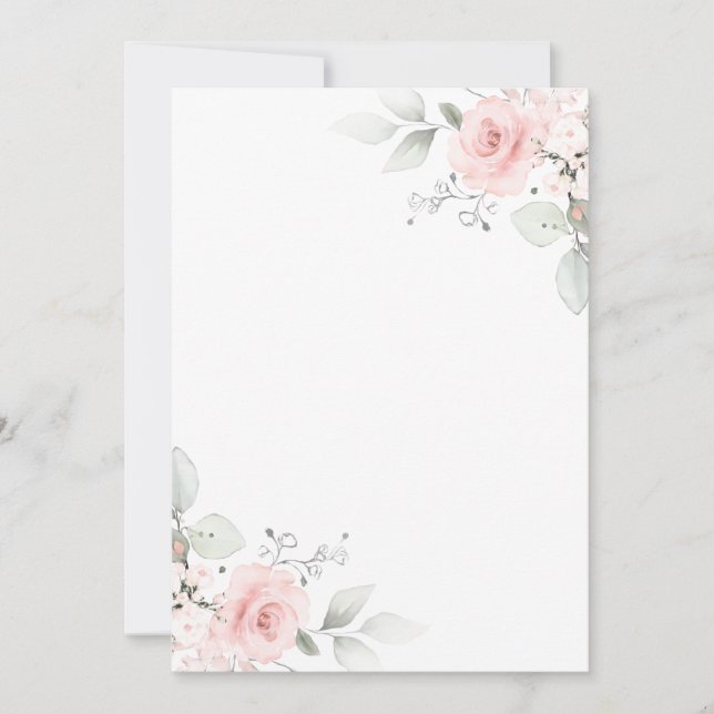 Aquarell Rosa Girl Einladung BLANK (Vorderseite)