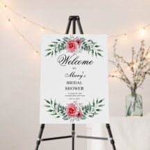 Aquarell Rosa Grüne Blattwerk BridalDusche