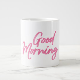 Aquarell-Rosa "Guten Morgen" Klassischer Becher Jumbo-Tasse