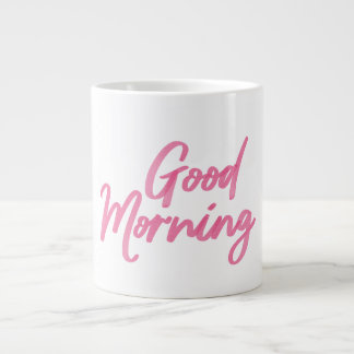 Aquarell-Rosa "Guten Morgen" Klassischer Becher Jumbo-Tasse