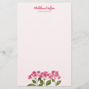 Aquarell-Rosa Hortensien-Lacecaps-Blumenmalerei Briefpapier