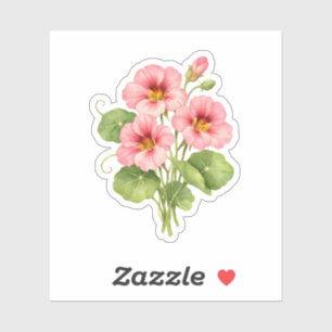 Aquarell-Rosa Kapuzinerkresse-Blüten Aufkleber