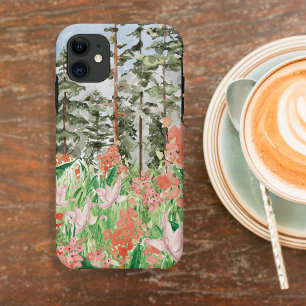 Aquarell-Rosa-Korallen-Blumenwiese Auf Dem Berg Case-Mate iPhone Hülle