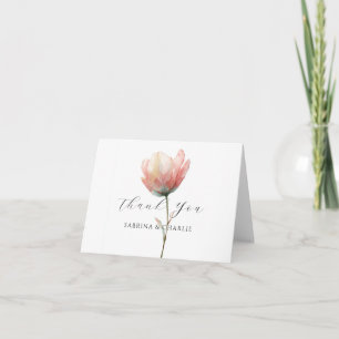 Aquarell Rosa Lila Tulpe Elegante Blüten Dankeskarte