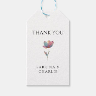 Aquarell Rosa Lila Tulpe Elegante Blüten Geschenkanhänger
