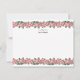 Aquarell-Rosa-Lilie-Blumen-Wildblumen-Dankeschön  Mitteilungskarte