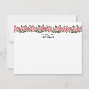Aquarell-Rosa-Lily-Blumen-Wildblumen-Dankeschön Mitteilungskarte