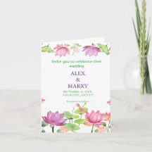 Aquarell Rosa Lotus Blumen Garten HOCHZEIT