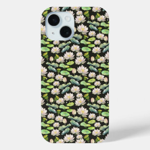 Aquarell-Rosa-Lotus-Nahtloses Muster Case-Mate iPhone Hülle