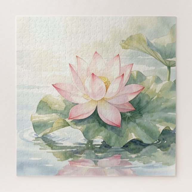 Aquarell Rosa Lotus Serenität  (Vertikal)