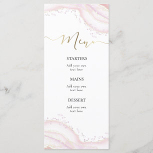 Aquarell rosa Marmor Menü Menükarte
