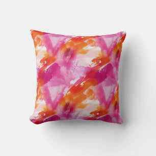 Aquarell Rosa Orange Abstrakt Kissen