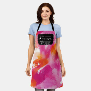 Aquarell Rosa Orange Abstrakte Küche  Schürze