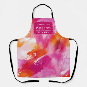Aquarell Rosa Orange Abstrakte Küche Schürze