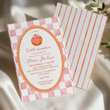 Aquarell Rosa Orange Kleiner Kürbis Mädchen Baby