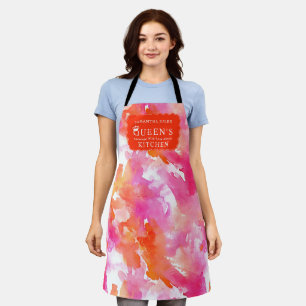 Aquarell-Rosa-Orangen-Abstrakt-Küche  Schürze