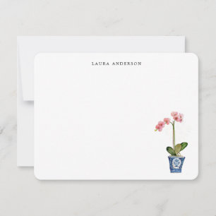 Aquarell-Rosa Orchidee Dankeskarte