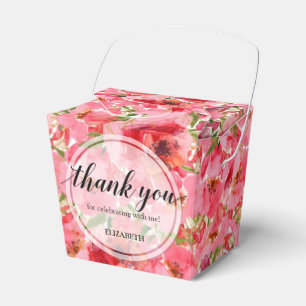 Aquarell-Rosa-Pfingstrosen-Blumen-Brautstrauß-Take Geschenkschachtel