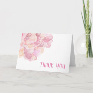 Aquarell-Rosa-Pfingstrosen-Brautabschiedsfalte Dankeskarte
