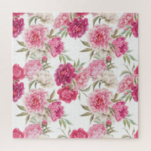 Aquarell-Rosa Pfingstrosen: Florale Eleganz