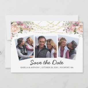 Aquarell-Rosa-Rosen-Blüten-Weiß-3-Fotos Save The Date