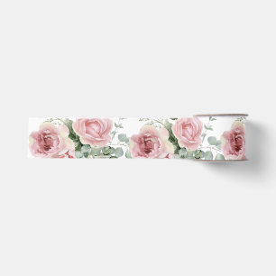 Aquarell-Rosa-Rosen-Decoupage Ripsband