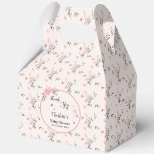 Aquarell-Rosa-Rosen mit Schmetterlingen Baby Showe Geschenkschachtel