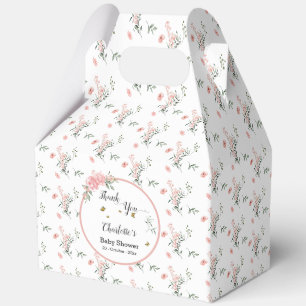 Aquarell-Rosa Rosen mit Schmetterlingen Baby Showe Geschenkschachtel