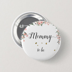 Aquarell-Rosa-Rosen und Schmetterlinge werdende Mu Button