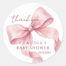 Aquarell Rosa Schleife Baby Shower Danke schön