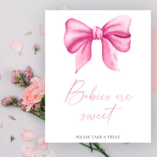 Aquarell rosa Schleife - Babys sind süße Poster