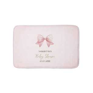 Aquarell Rosa Schleifen Punkte Babyparty Badematte
