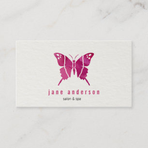 Aquarell-rosa Schmetterling Visitenkarte