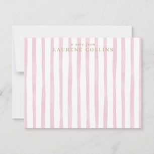 Aquarell-Rosa-Streifen Elegante Notizkarte Mitteilungskarte