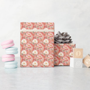 Aquarell-Rosa- und Elfenblüten Geschenkpapier