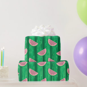 Aquarell-Rosa- und Grün-Wassermelonen-Muster Geschenkpapier