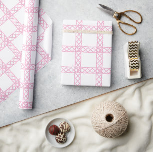 Aquarell Rosa und Weiß Bambus Geschenkpapier