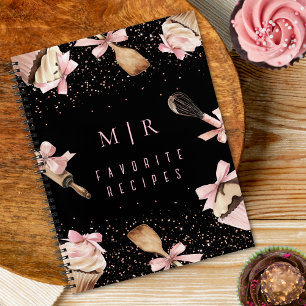 Aquarell-Rosa Utensilien & Cupcake-Notizbuch Notizbuch