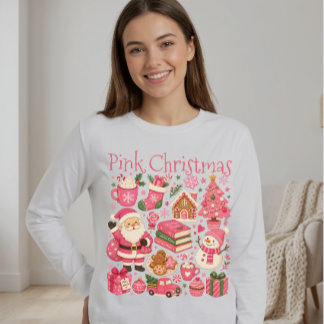 Aquarell-Rosa-Weihnachten T-Shirt