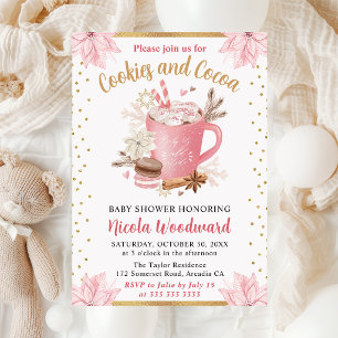 Aquarell-Rosa-Winter-Cookies-und-Kakao-Baby-Shower Einladung