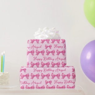 Aquarell-Rosaband-Kunst-Wiederholungsmuster indivi Geschenkpapier