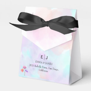 Aquarell-Rosé-Blau-Hochzeitsgunst-Behälter Geschenkschachtel