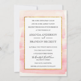 Aquarell Rose Gold Foto Hochzeit Einladung
