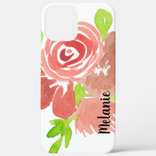 Aquarell Rose Grüne Rosa Mit Monogramm Case-Mate iPhone Hülle