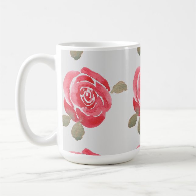 Aquarell-Rose Kaffeetasse (Links)