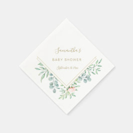 Aquarell Rose Peach floral Baby Dusche Serviette