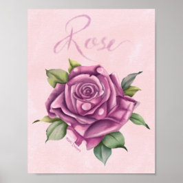 Aquarell-Rose Poster