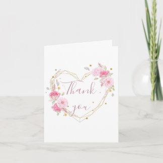 Aquarell Rose Rosa Blumenherz Danke Einladung