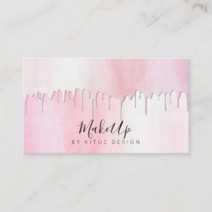 Aquarell-Rosé-Tropf Glamour-Makeup-Mode Visitenkarte
